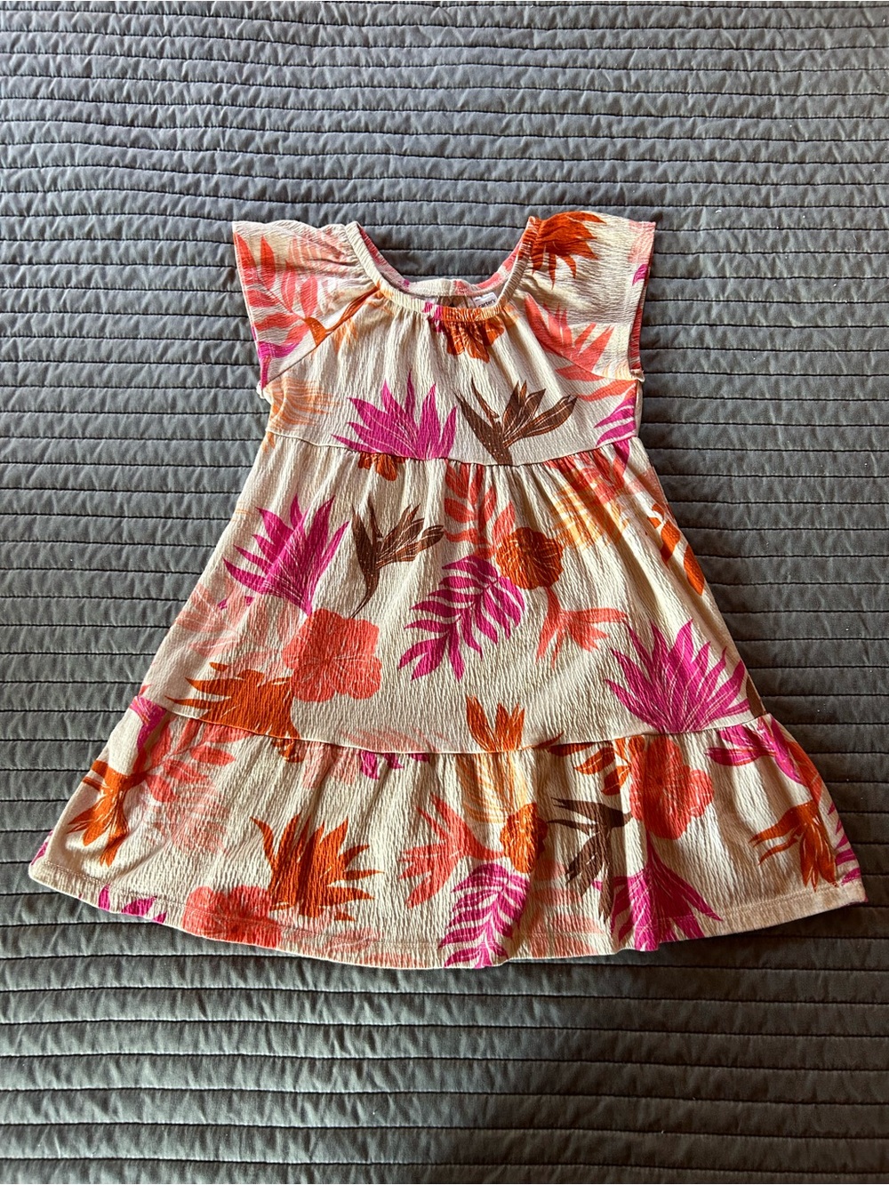 Carter's Cream Dress with Pink & Orange Floral Print